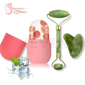 Ice Roller & Gua Sha Facial Massager Set