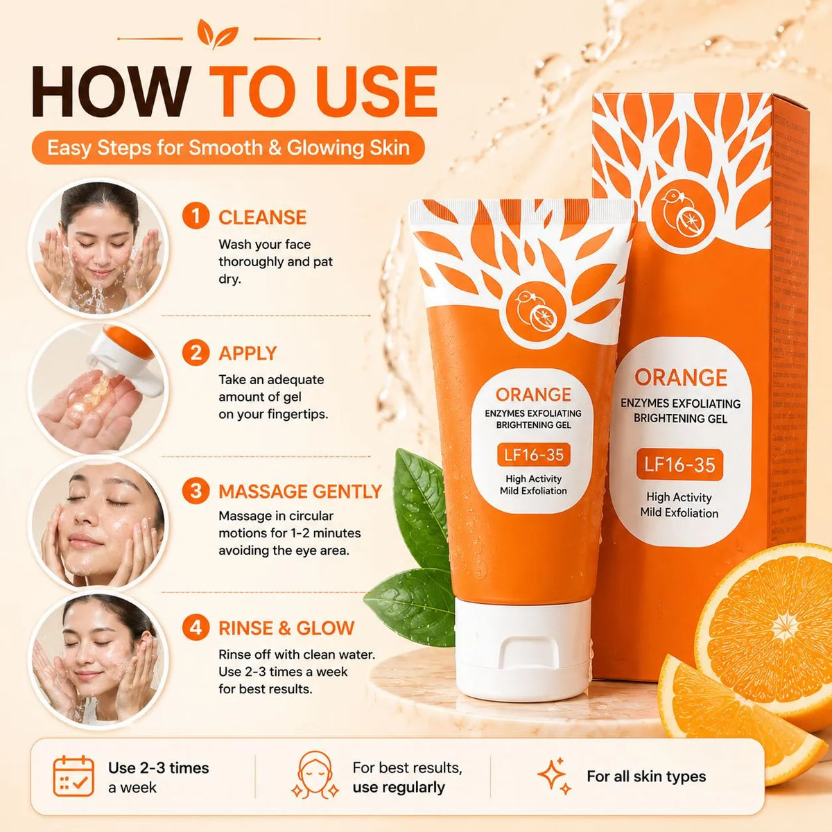 GMEELAN Orange Enzymes Exfoliating Brightening Gel